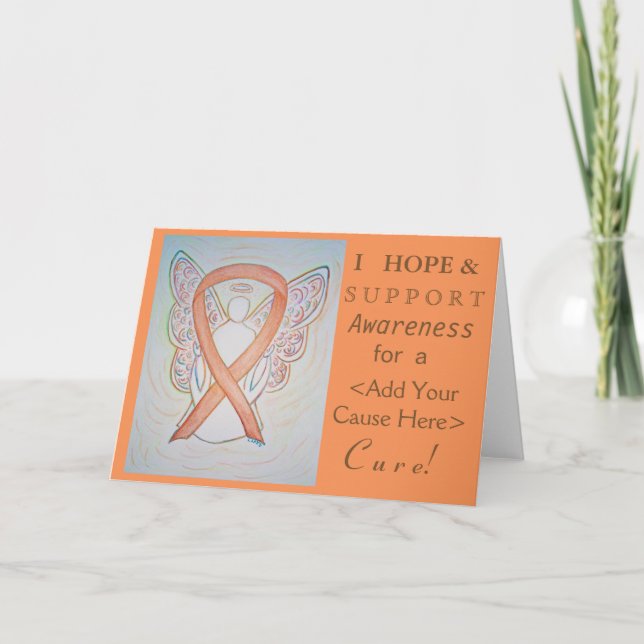 Anpassningsbar för Bright Guld Awareness Ribbon  o Kort (Framsida)