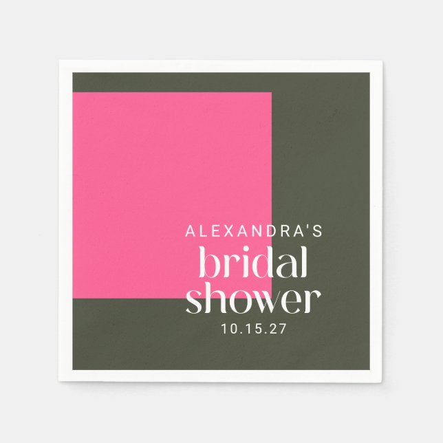 Anpassningsbar för Bright Mod Groovy Rosa Grönt Mö Pappersservett (Framsidan)