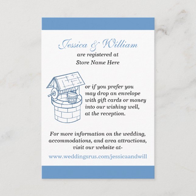 Anpassningsbar för Bröllop Wishing & Website Card Tilläggskort (Framsida)
