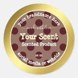 Anpassningsbar för Burgundy- och Guld-produktförpa Runt Klistermärke