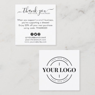 Anpassningsbar för Business Logotyp Company - tack Fyrkantigt Visitkort