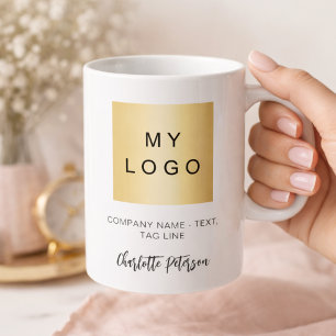 Anpassningsbar för Business logotyp färg namn-skri Kaffemugg