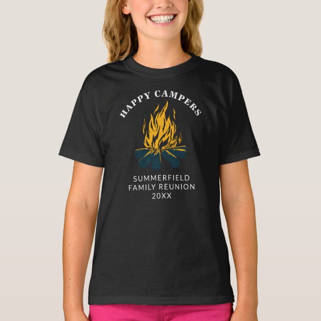 Anpassningsbar för Campers Vacation-kameror i Lyck T Shirt (Framsida)
