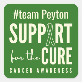 anpassningsbar för cancermedvetenhet #teamnamn Sti Fyrkantigt Klistermärke