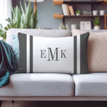 Anpassningsbar för Charcol Preppy Ribbon Dots Mono Lumbarkudde<br><div class="desc">Cute gigabyte modern kvadratisk ribbon gräns personlig med anpassningsbar monogram namn eller initialer. Koordinerar polka punkt mönster på baksidan. Klicka på Anpassa om du vill ändra teckensnitt och färg om du vill skapa ditt eget unika teckensnitt av ett slag!</div>
