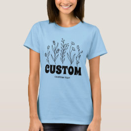 Anpassningsbar för Chic av Boho Flower Doodle-Vint T Shirt