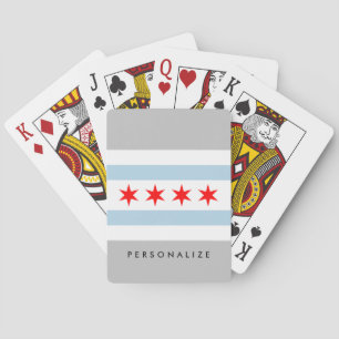 Anpassningsbar för Chicago stadsflagga som leker Casinokort