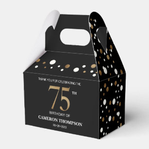 Anpassningsbar för Classy Confetti Guld Black 75:e Presentaskar