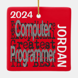 Anpassningsbar för Computer Programmer Extraordina Julgransprydnad Keramik