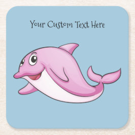 Anpassningsbar för cute-delfiner papper underlägg kvadrat
