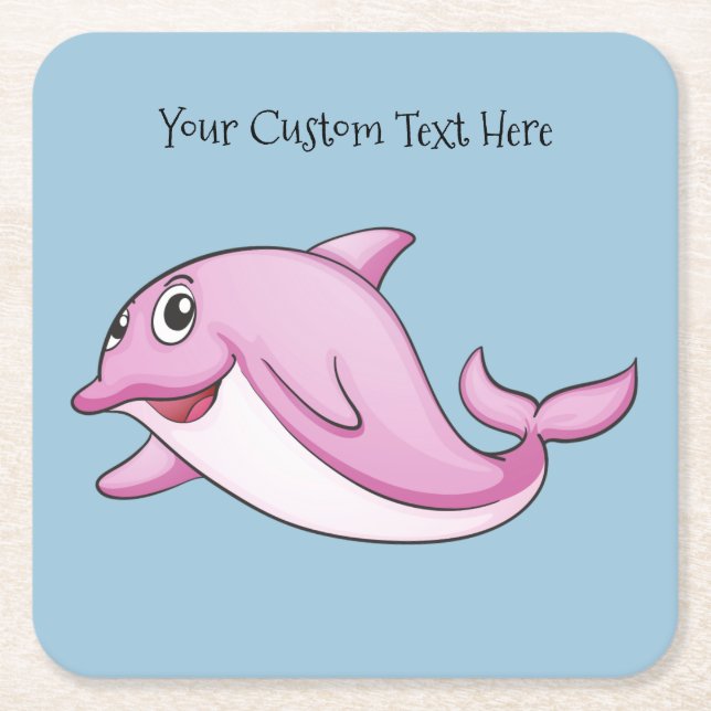 Anpassningsbar för cute-delfiner papper underlägg kvadrat (Framsidan)