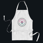 Anpassningsbar för Cute Homemade Personlig Busines Förkläde<br><div class="desc">Runda Cute Homemade Personlig Business Logotyp Anpassningsbar Vuxen Apron, med bekymmersam omgivning av gräns, vintage skrivmaskin-texttypsteckensnitt för medarbetare namn och företag namn, löv av dekoration av anpassaden, cupkakikon med eget foto, urklipp, decor eller vilken bild som helst. En söt personlig för kock, vänner, mamma, pappa, hubby, fru, vårdgivare eller en...</div>
