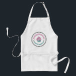 Anpassningsbar för Cute Homemade Personlig Busines Förkläde<br><div class="desc">Runda Cute Homemade Personlig Business Logotyp Anpassningsbar Vuxen Apron, med bekymmersam omgivning av gräns, vintage skrivmaskin-texttypsteckensnitt för medarbetare namn och företag namn, löv av dekoration av anpassaden, cupkakikon med eget foto, urklipp, decor eller vilken bild som helst. En söt personlig för kock, vänner, mamma, pappa, hubby, fru, vårdgivare eller en...</div>