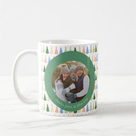 Anpassningsbar för Cute Julgran Red Grönt-familjen Kaffemugg