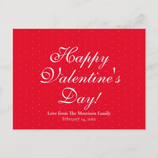 Anpassningsbar för Cute Red polka dots-skript Alla Helg Vykort (Framsida)