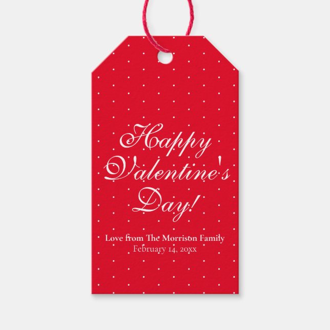 Anpassningsbar för Cute Red polka dots-skript Alla Presentetikett (Framsidan)