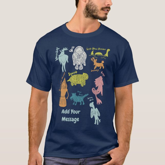 Anpassningsbar för Cute Tecknad Cryptids Guide Gra T Shirt (Framsida)
