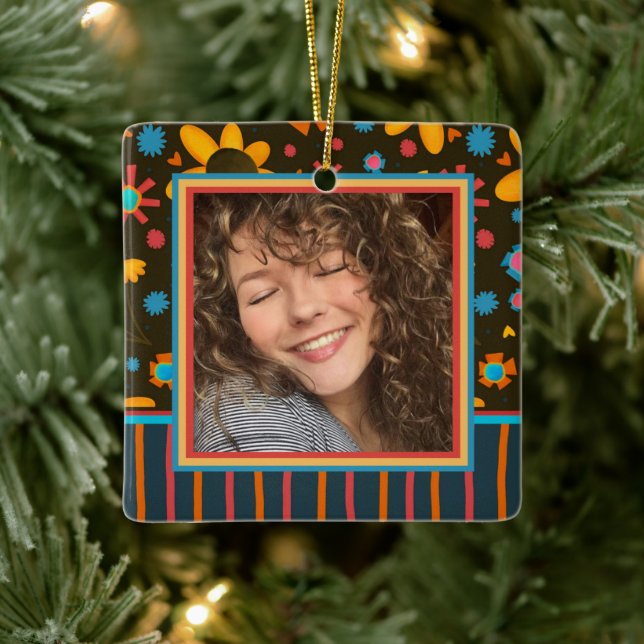 Anpassningsbar för Daisy av roligt Blommigt Foto N Julgransprydnad Keramik (Träd)