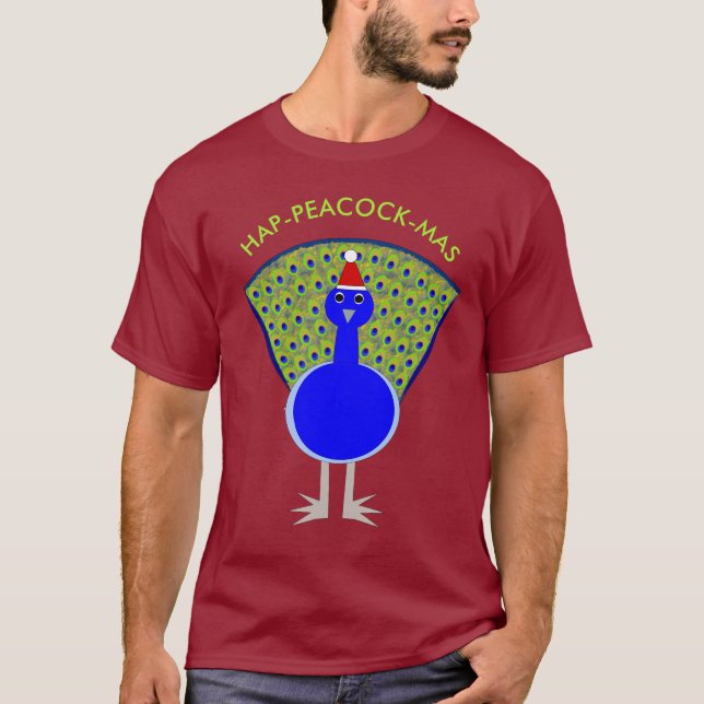 Anpassningsbar för den fantastiska julpeacock t shirt (Framsida)