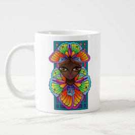 Anpassningsbar för den vackra Butterfly Girl-cut V Jumbo Mugg