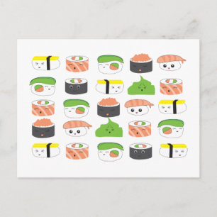 Anpassningsbar för design av Cute roligt Sushi Ill Vykort