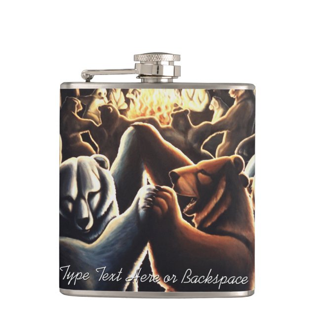 Anpassningsbar för djurkolv i party Bear Drink-kol Fickplunta (Framsidan)