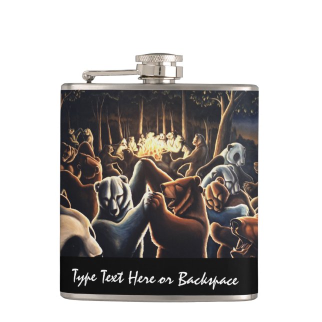 Anpassningsbar för djurkolv i party Bear Drink-kol Fickplunta (Framsidan)