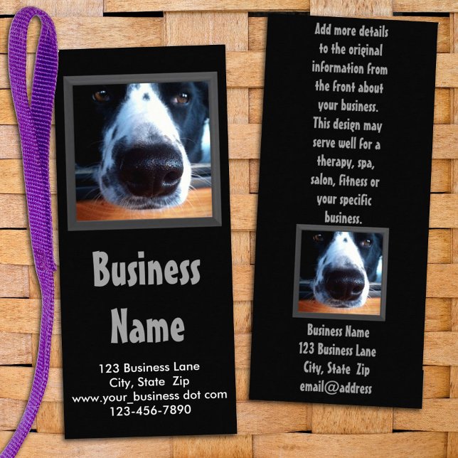 Anpassningsbar för djurrelaterat Business Black Wh Reklamkort (Skapare uppladdad)