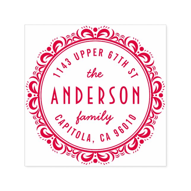 Anpassningsbar för elegant Art Deco Ram Returadres Självfärgande Stämpel (Design)