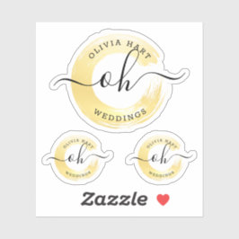 Anpassningsbar för elegant Guld Färgbyte Logotyp   Klistermärken