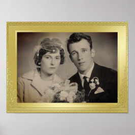 anpassningsbar för elegant lyxolja guld gräns ram poster