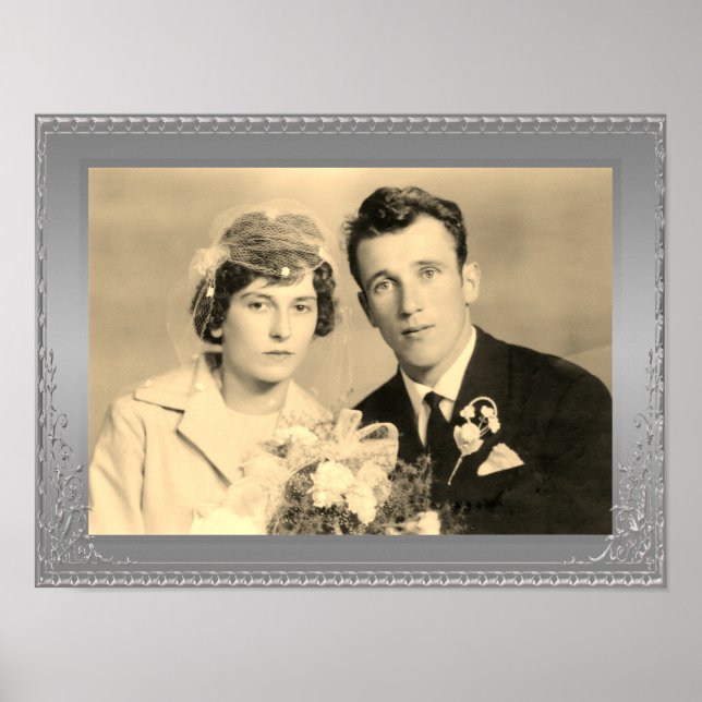 anpassningsbar för elegant lyxolja silver gräns ra poster (Framsidan)