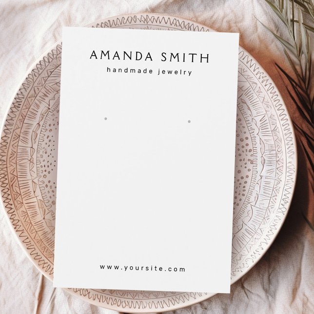 anpassningsbar för elegant med  logotyp med visnin visitkort (Elegant white custom logo earring display card)