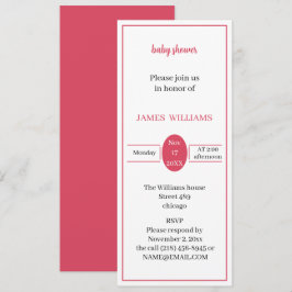 Anpassningsbar för enkel ljusröd babystövel inbjudningar