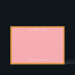 Anpassningsbar för enkel, modern Rosa Orange -  -  Tack Kort<br><div class="desc">Anpassningsbar för enkel,  modern Orange för Rosa - ett kort med stort tack</div>