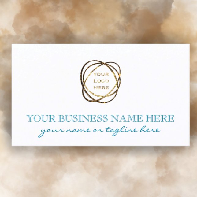 Anpassningsbar för enkel turkos White Add Business Visitkort (Customize this turquoise and white modern elegant business card. Add logo business details
)