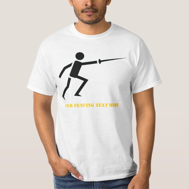 Anpassningsbar för fäktare för svartsilhuettaksstä t-shirt (Framsida)