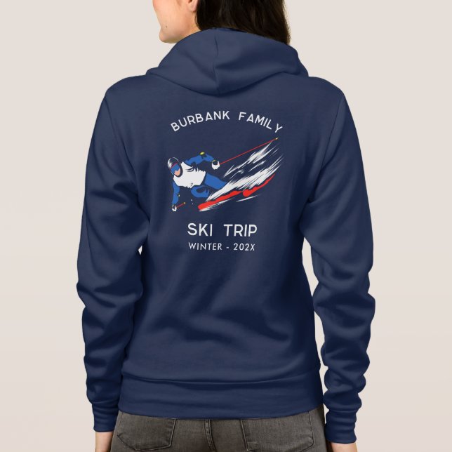 Anpassningsbar för Familjeåterförening Ski Resa Ma T Shirt (Baksida)