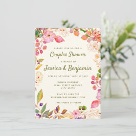 Anpassningsbar för färglöst vattenfärgad Blommigt  Inbjudningar