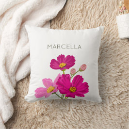 Anpassningsbar för färgstarka Bright Garden Cosmos Kudde