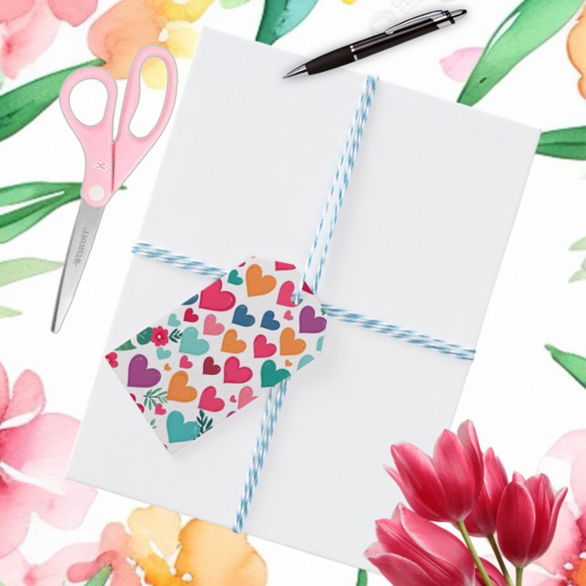 Anpassningsbar för färgstarka hjärtan presentetikett (Skapare uppladdad)