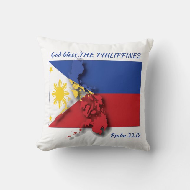 ANPASSNINGSBAR för FILIPINO FLAGGA Philippines Scr Kudde (Framsida)