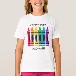 Anpassningsbar för flickors T-Shirt med Crayon Des