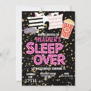 Anpassningsbar för Födelsedagsfest av Sleepover Inbjudningar