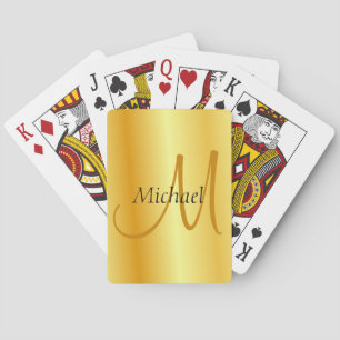 Anpassningsbar för första monogram Elegant Faux Gu Casinokort