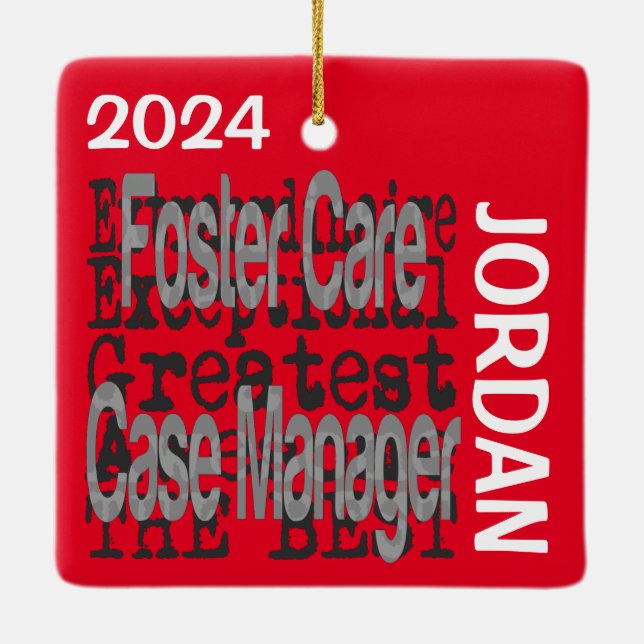 Anpassningsbar för Foster Care Fodral Manager Extr Julgransprydnad Keramik (Baksida)