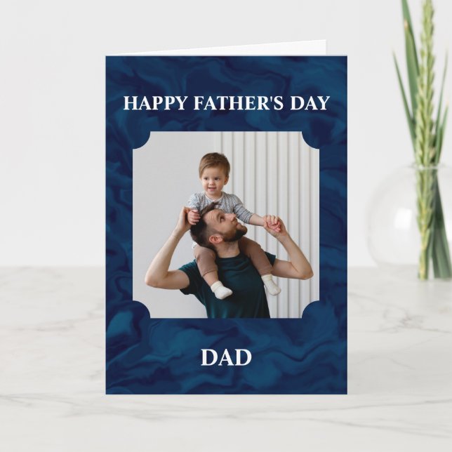 Anpassningsbar för foto i lycklig Fars dag Pappa Kort (Framsida)