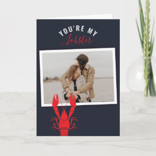 Anpassningsbar för foto Valentines Day Lobster Sea Helgkort