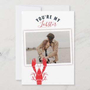 Anpassningsbar för foto Valentines Day Lobster Sea Julkort