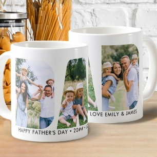 Anpassningsbar för fotokollage för pappa Brev-urkl Kaffemugg